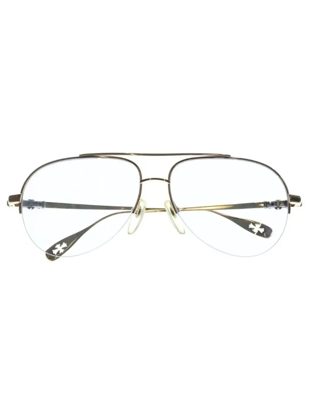 Chrome Hearts Teardrop CH Cross Temple Sunglasses Eyewear Gold Silver